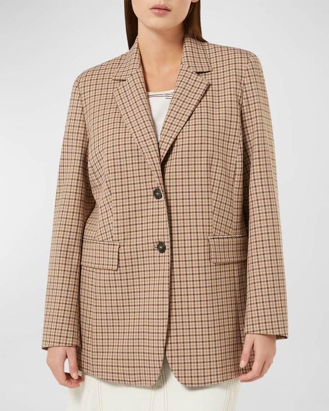 Plus Size Michela Check-Print Button-Down Coat Product Image