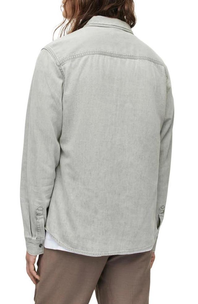 Gleason Chambray Snap-up Shirt In Grey Product Image