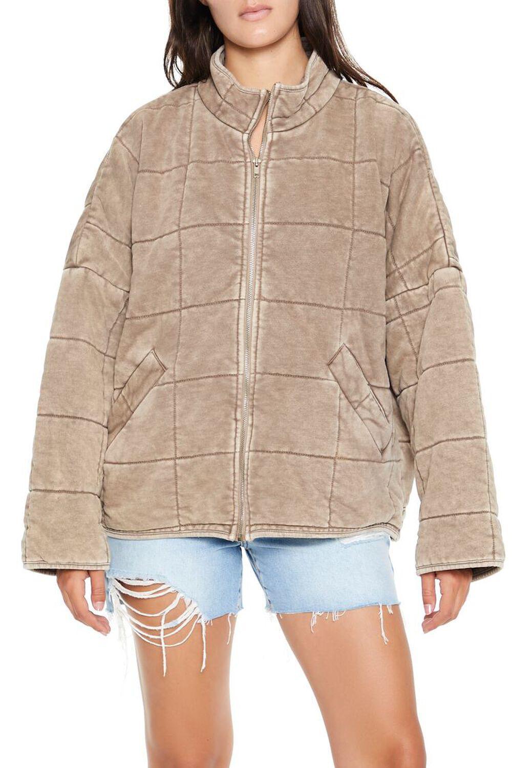 Quilted Zip-Up Jacket | Forever 21 Product Image