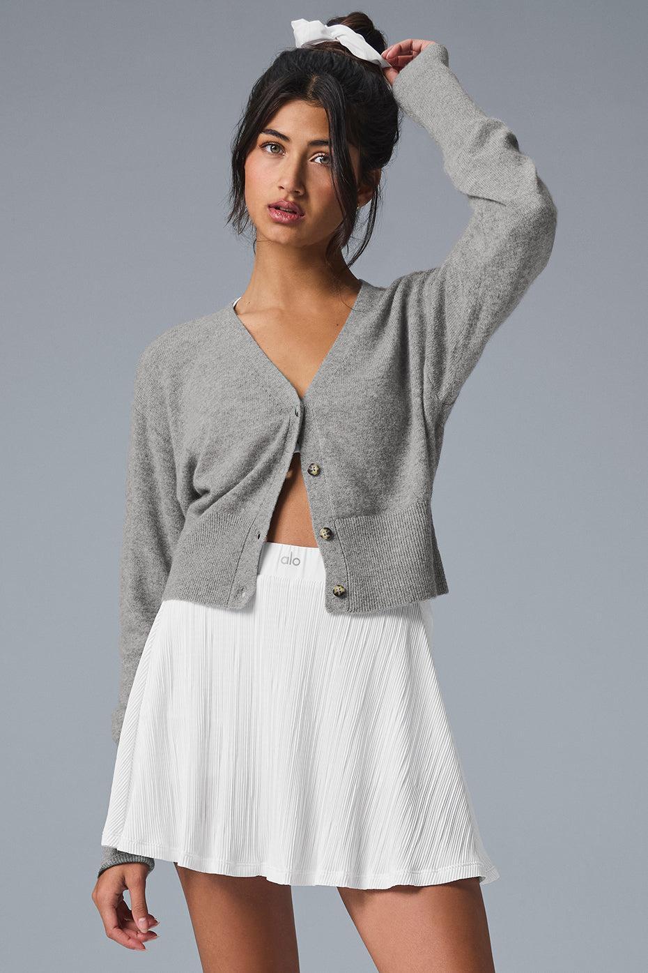 Cashmere Jet Set Cardigan - Dove Grey Heather Female Product Image