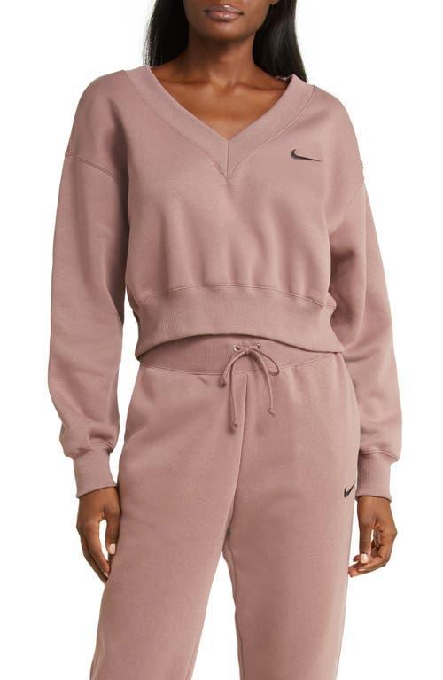 Women's Nike Sportswear Phoenix Fleece Cropped V-Neck Top Product Image