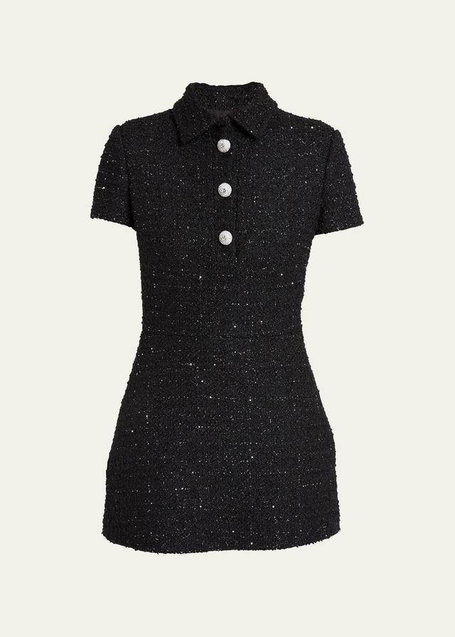 Metallic Tweed Polo Mini Dress Product Image