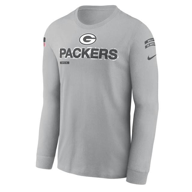 Green Bay Packers Salute to Service Mascot Edge Legend Nike Mens NFL Long-Sleeve T-Shirt Product Image