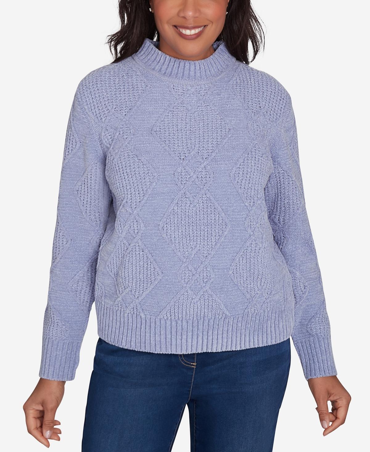 Womens Alfred Dunner Chenille Diamond Turtleneck Sweater Product Image