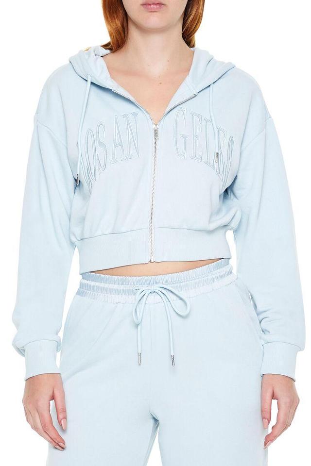 Embroidered City Cropped Hoodie | Forever 21 Product Image