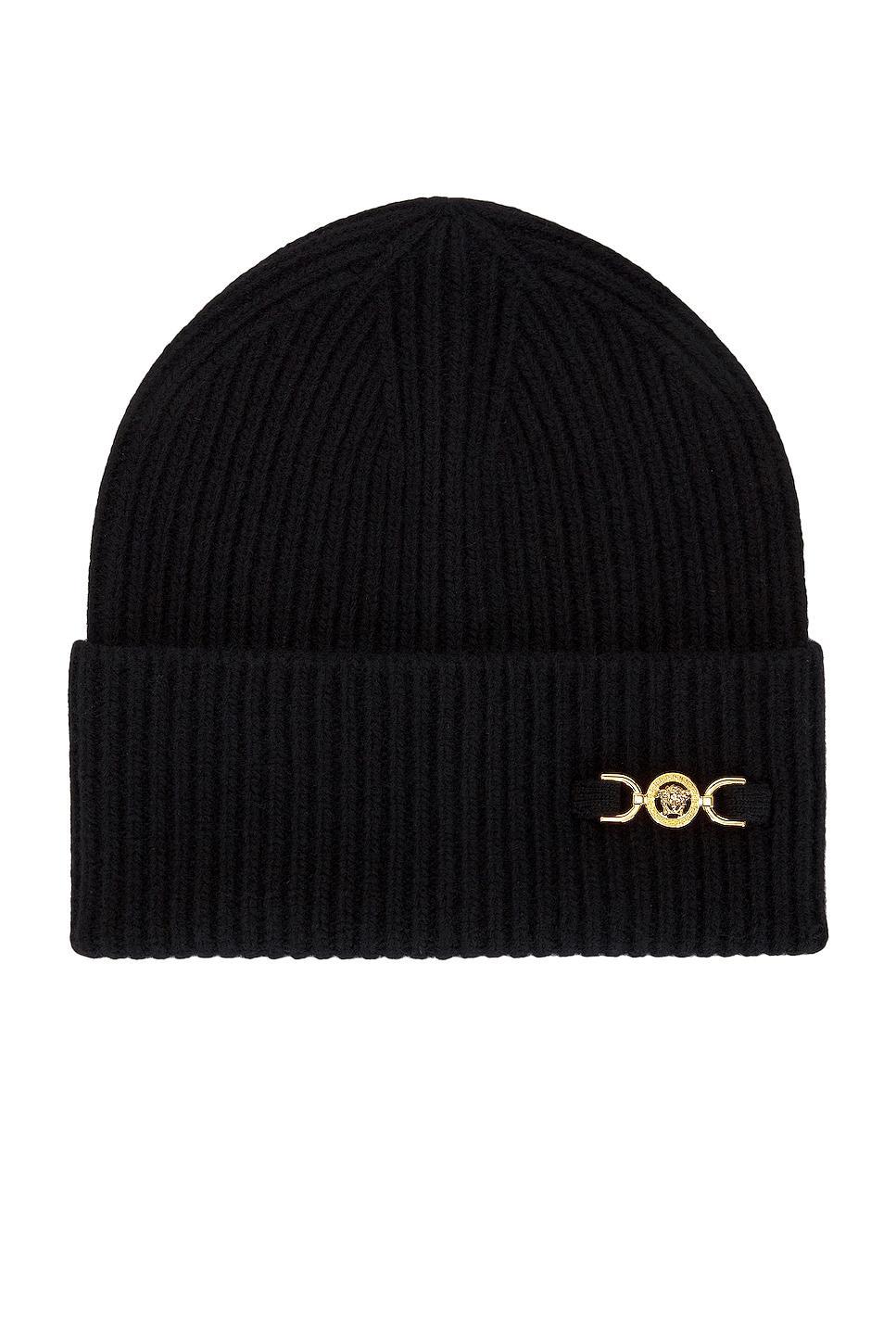 VERSACE Knit Beanie With Medusa Hardware Product Image