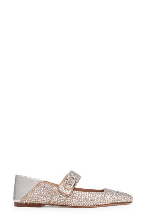 VALENTINO GARAVANI Vlogo Locker Mary Jane Flat In Crystal/silver Product Image