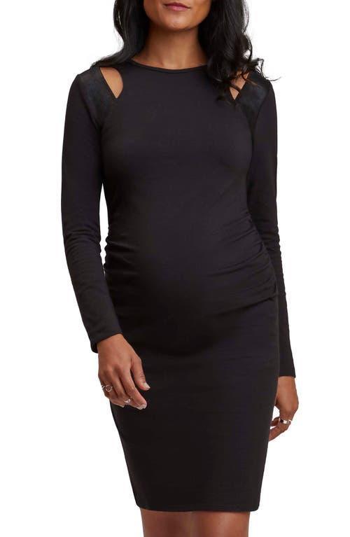 Stowaway Collection Lexi Cutout Detail Long Sleeve Cotton Maternity Dress Product Image