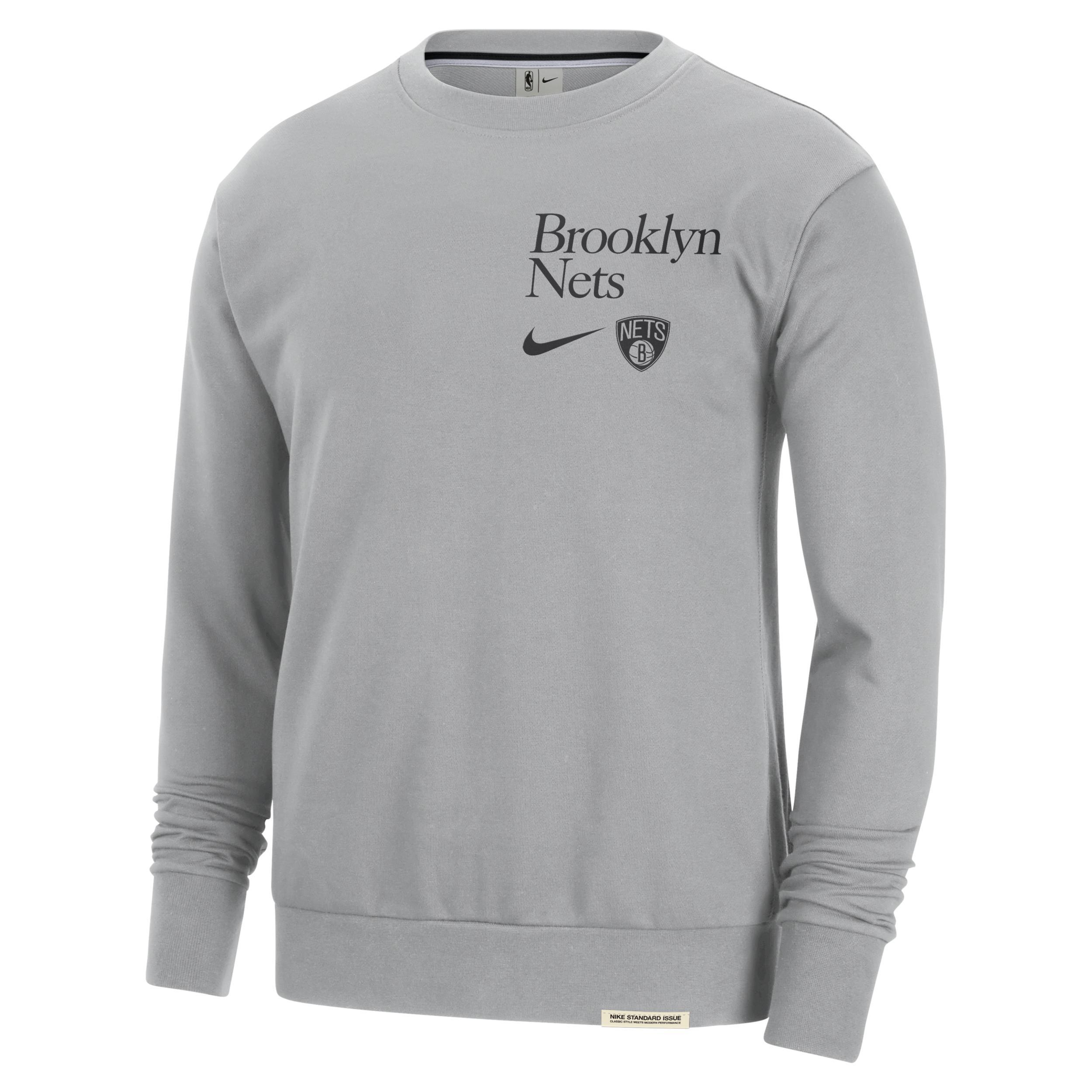 Brooklyn Nets Standard Issue Nike Men's Dri-FIT NBA Crew-Neck Sweatshirt Product Image