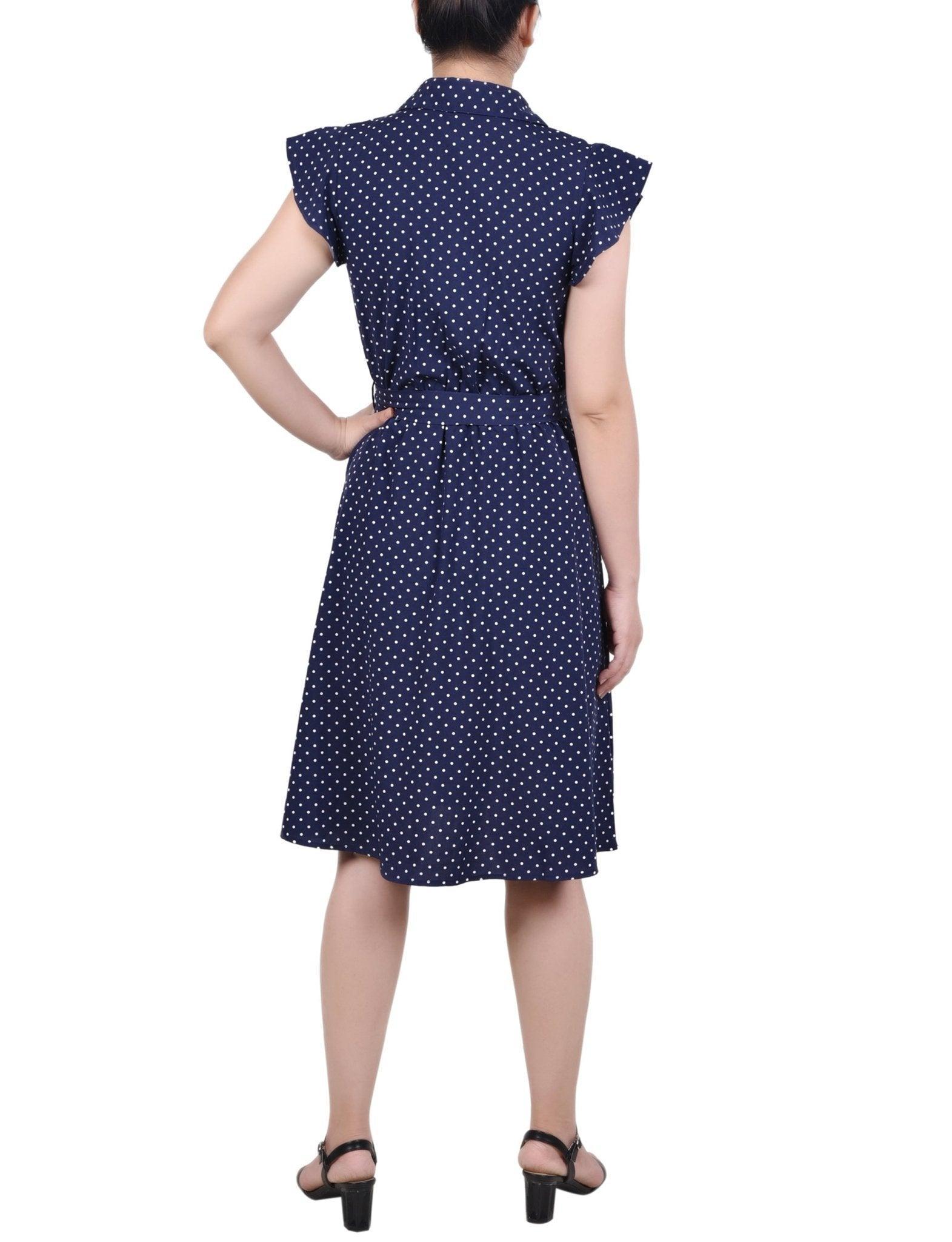 Flutter Sleeve Belted Dress - Petite Product Image