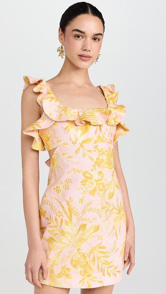 Zimmermann Golden Ruffle Mini Dress | Shopbop Product Image