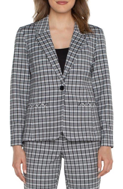 Liverpool Los Angeles Fitted One-Button Plaid Blazer Product Image