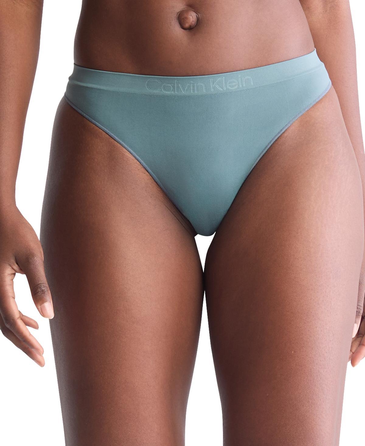 Calvin Klein Womens Bonded Flex Thong - Blue - M Product Image