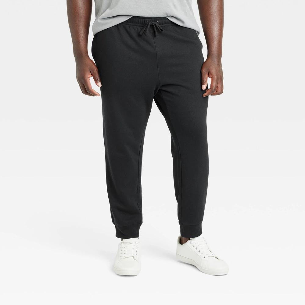 Mens Big & Tall Tapered Fleece Jogger Pants - Goodfellow & Co Black 4XL Product Image