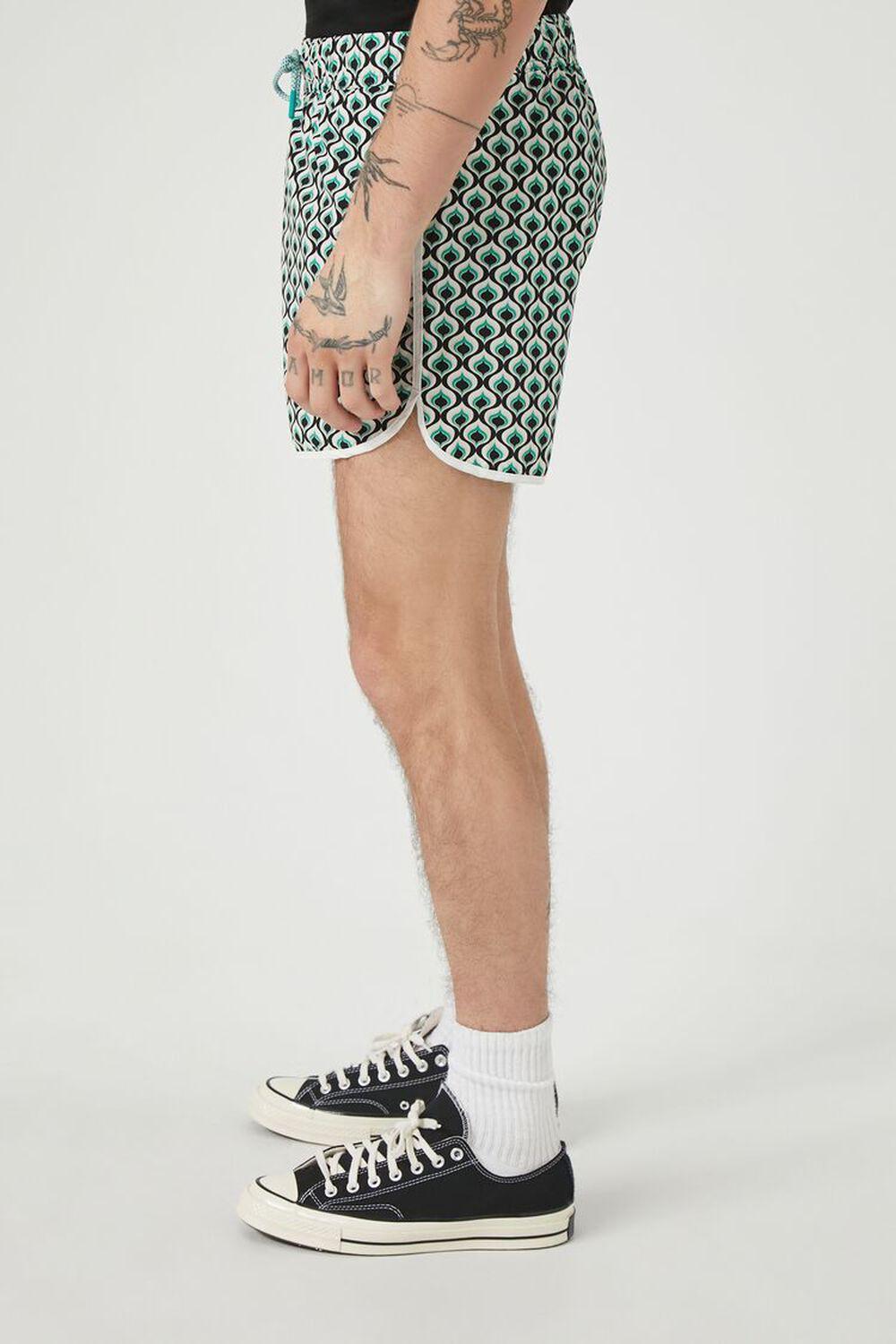 Geo Print Drawstring Swim Trunks | Forever 21 Product Image