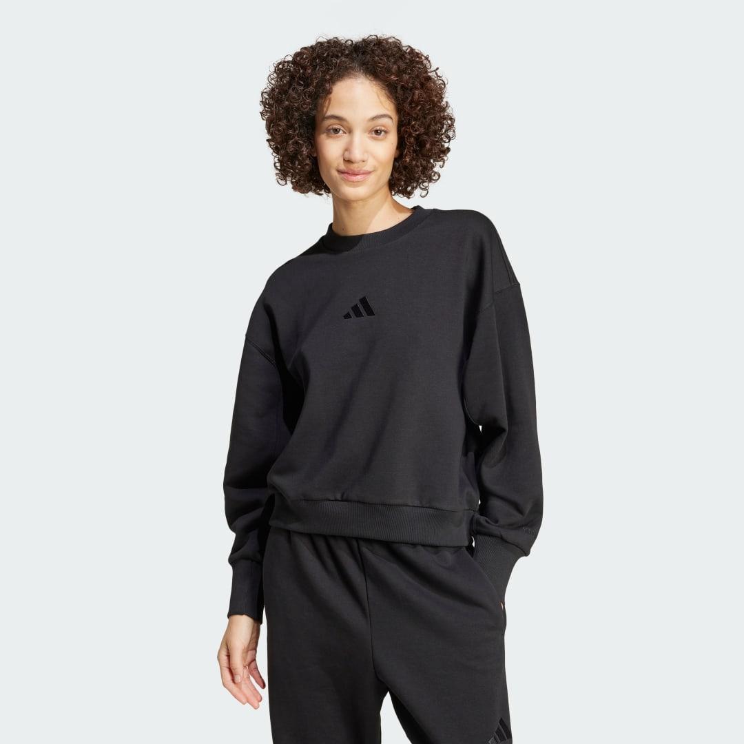 adidas ALL SZN Fleece Loose Sweatshirt Black XL Womens Product Image