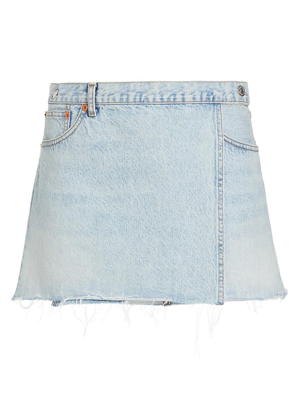 Womens Re/done & Pam Mid-Waist Denim Wrap Miniskirt product image