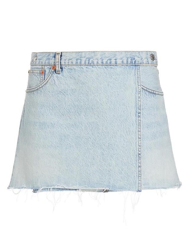 Womens Re/done & Pam Mid-Waist Denim Wrap Miniskirt Product Image