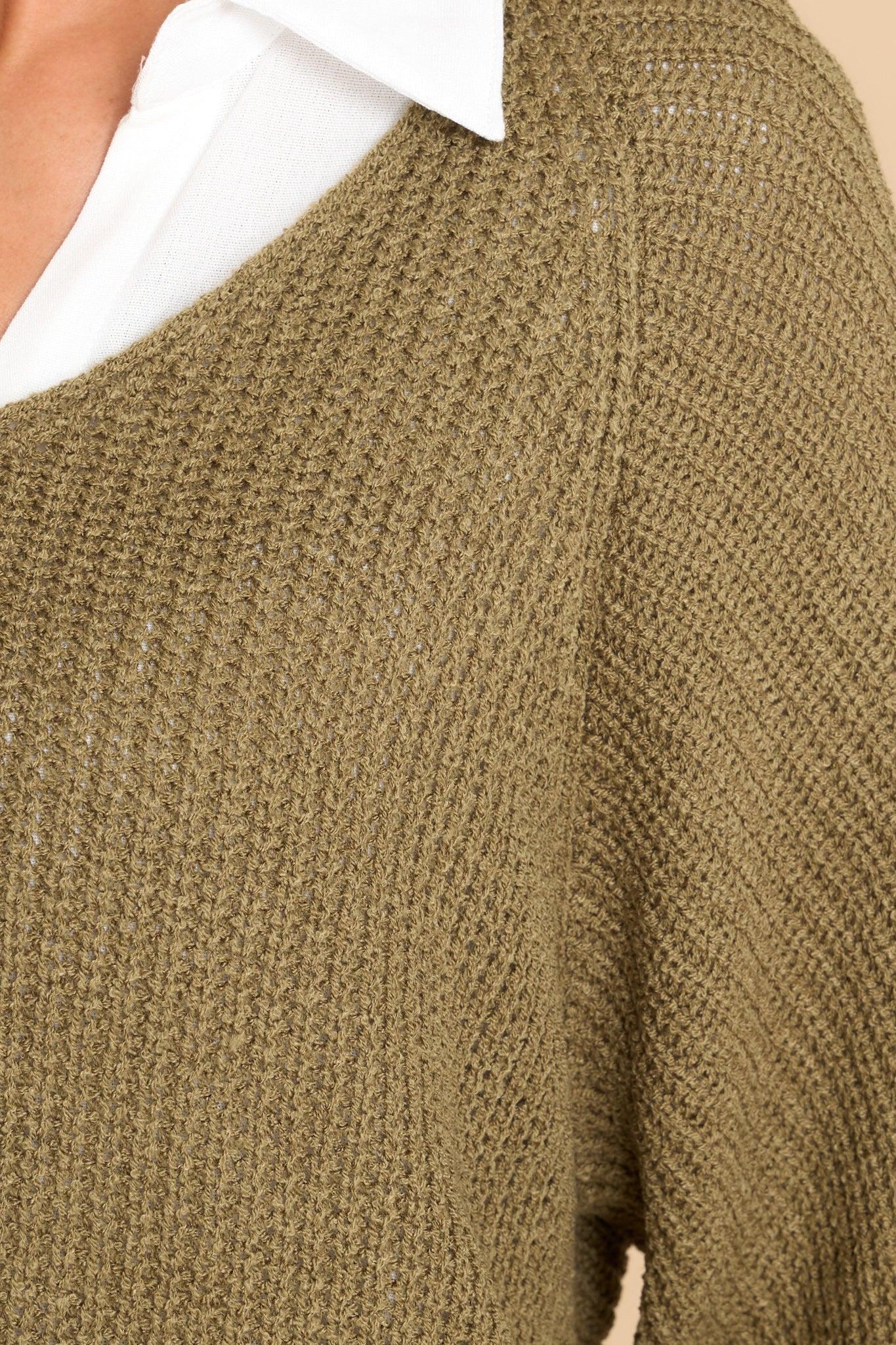 All That You Need Olive Green Sweater Product Image