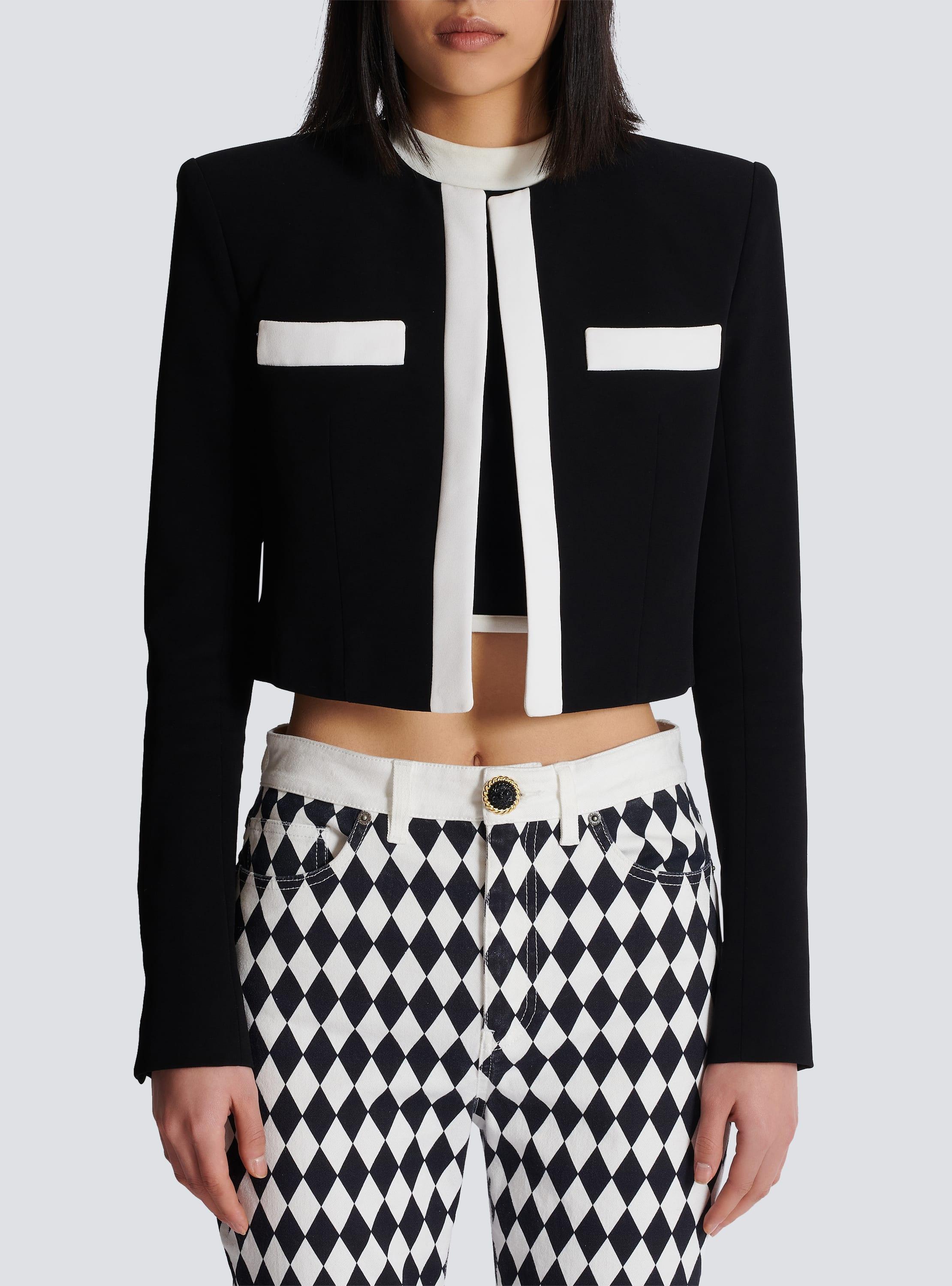 Two-tone crepe Spencer jacket Product Image