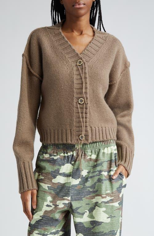 Acne Studios Cropped Cardigan in Brown Product Image