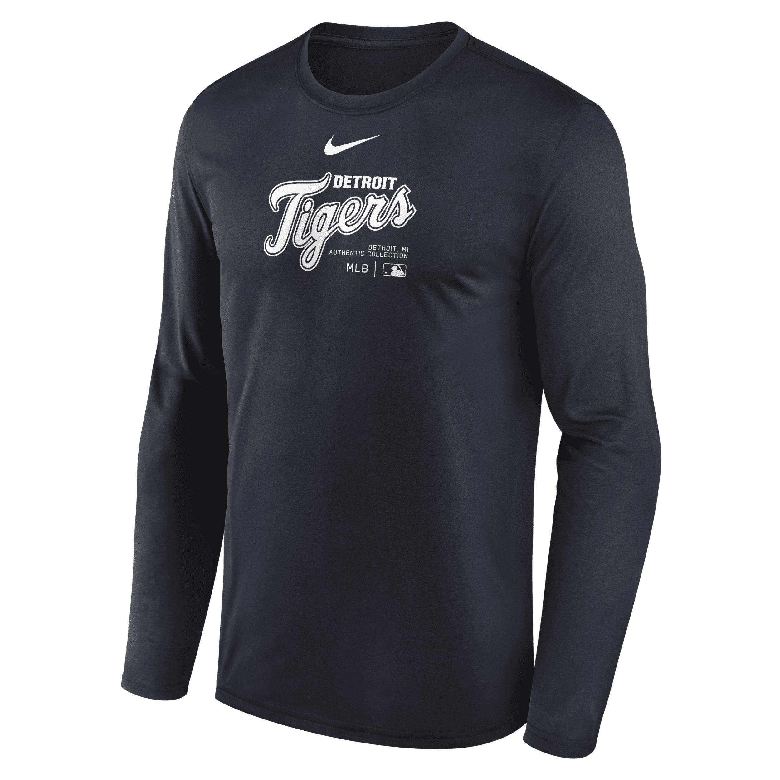 Nike Mens Navy Detroit Tigers Authentic Collection Practice Performance Long Sleeve T-Shirt Product Image