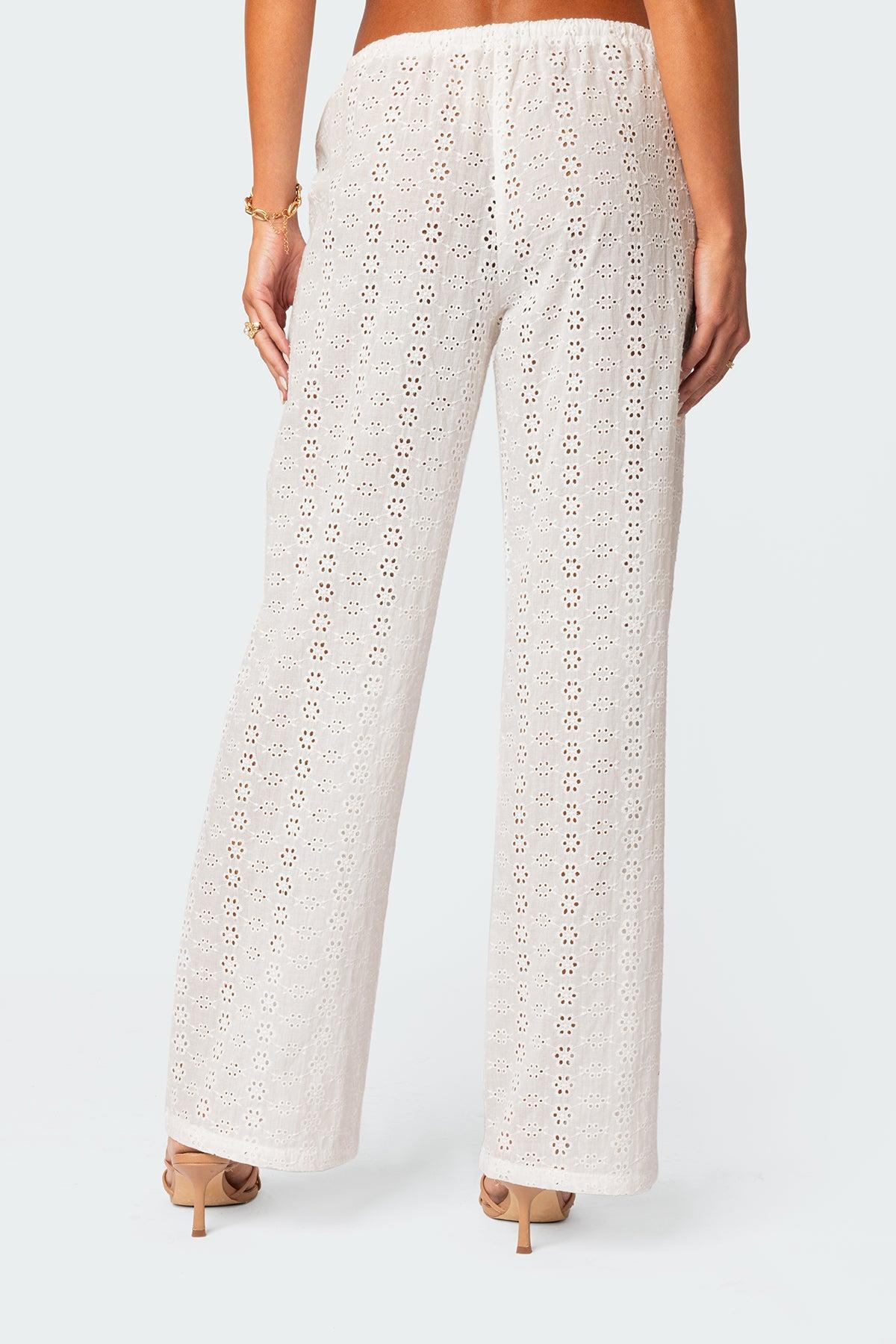 Lemon Lacey Cotton Pants Product Image