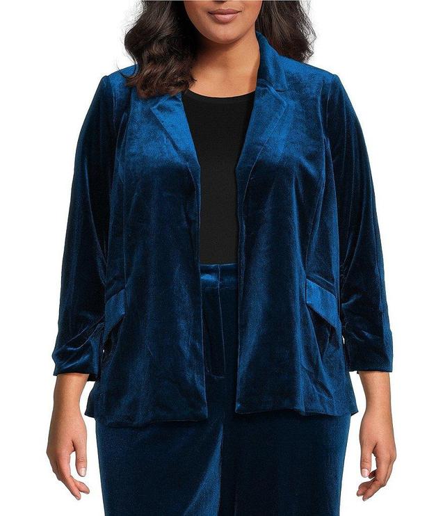 Skies Are Blue Plus Size Coordinating Velvet Blazer Product Image