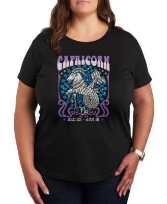 Zodiac Capricorn Rock Poster Plus Size Graphic T-Shirt Product Image