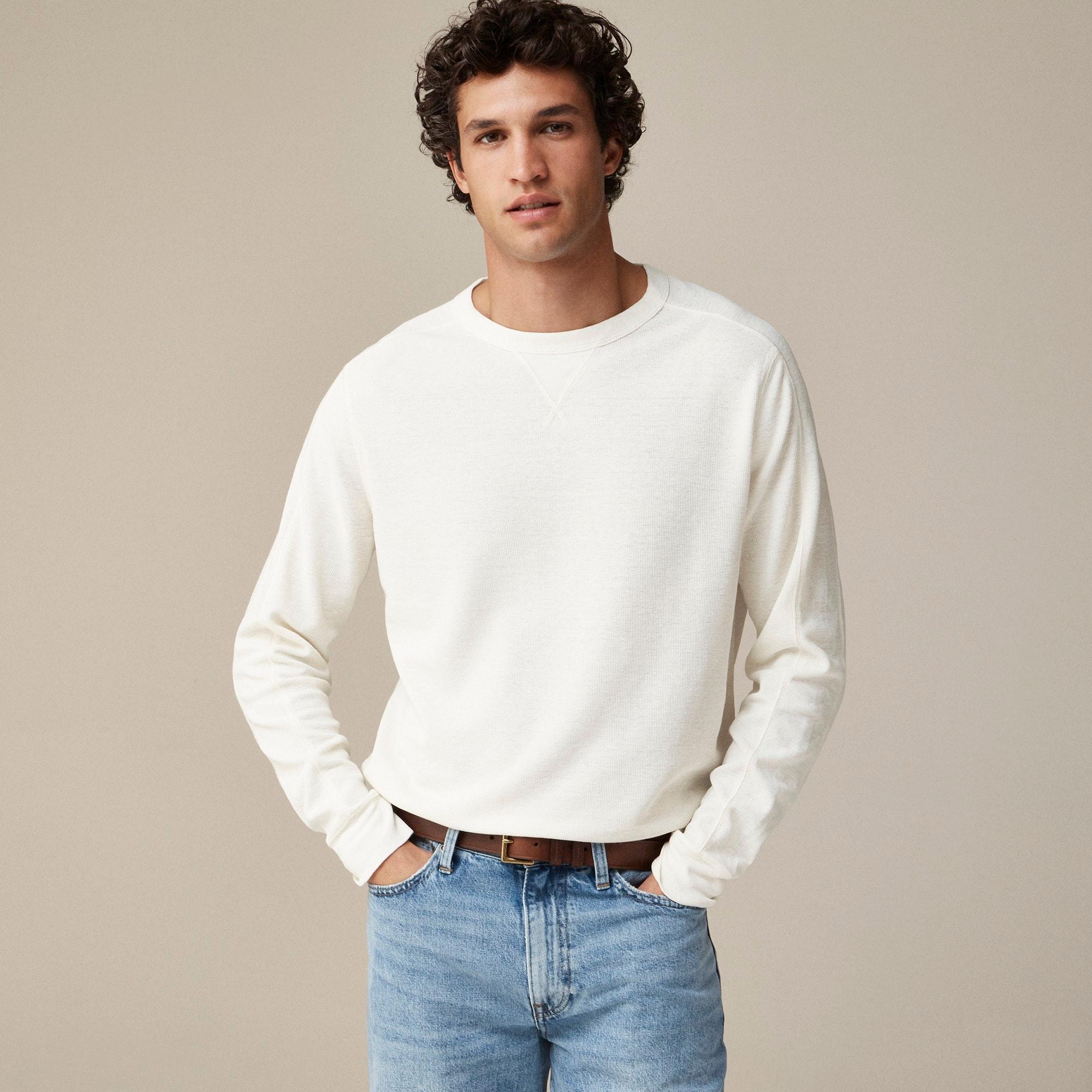 Beach thermal crewneck in linen-cotton blend Product Image