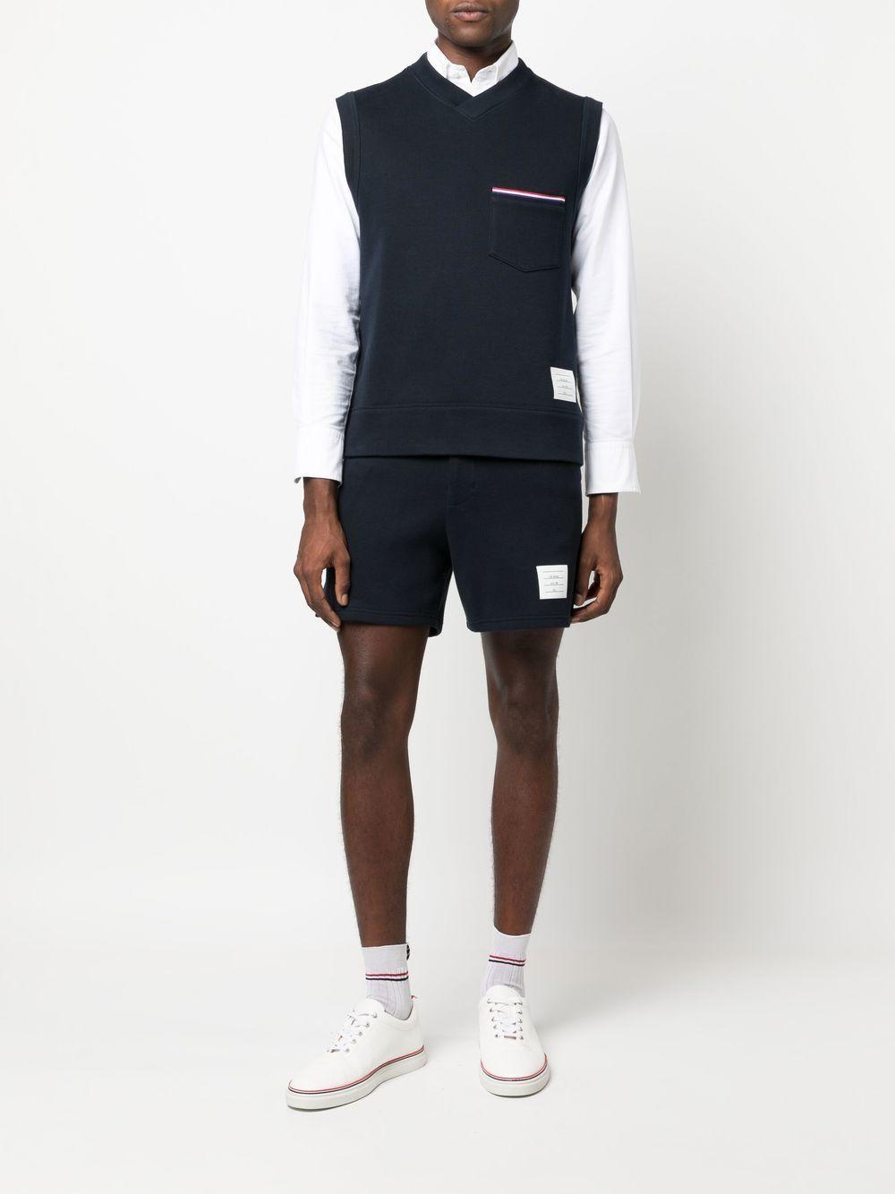 THOM BROWNE Cotton Chino Shorts In Blau Product Image