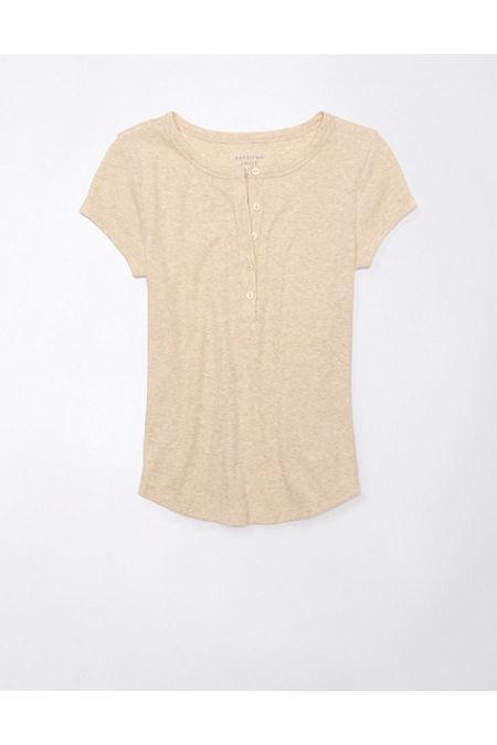 AE Ribbed Henley T-Shirt Womens Product Image