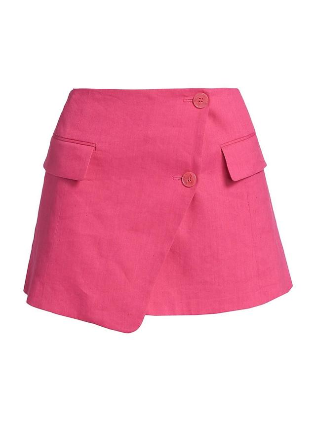 Womens Linen-Blend Blazer Miniskirt Product Image