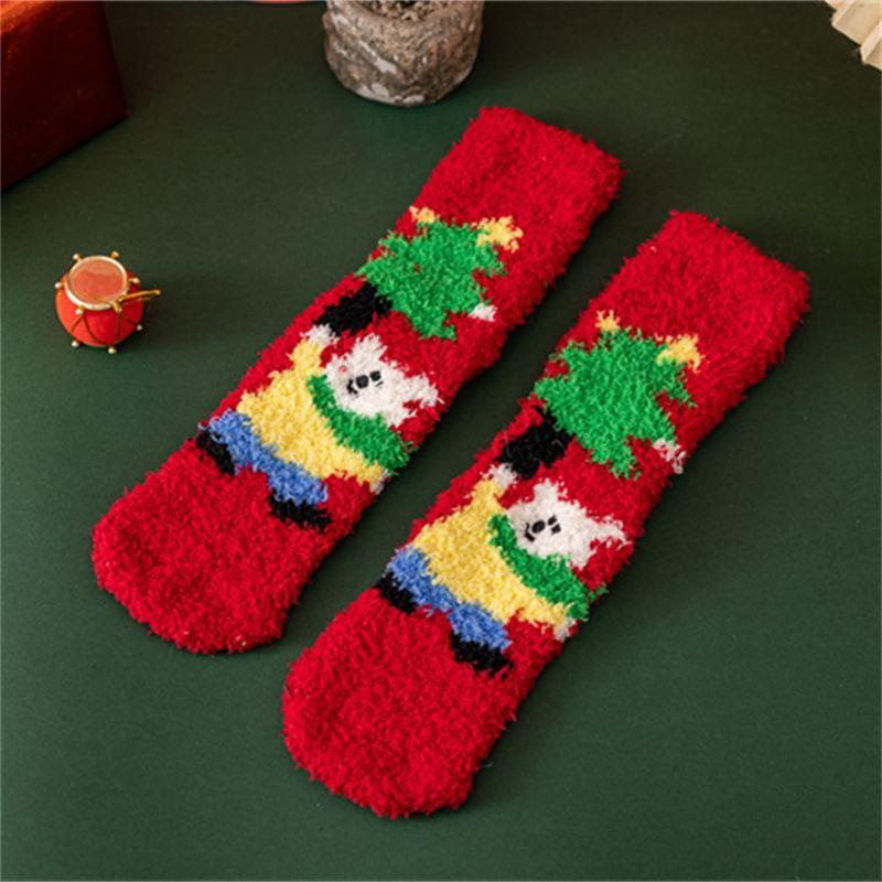 Christmas Cartoon Fleece Socks Product Image