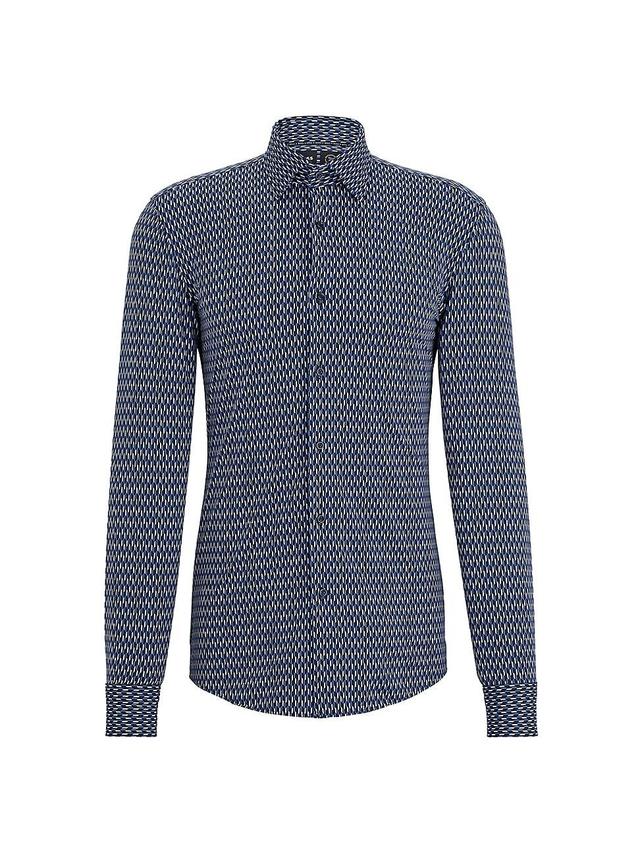 Mens Slim-Fit Shirt in Printed Performance-Stretch Material Product Image