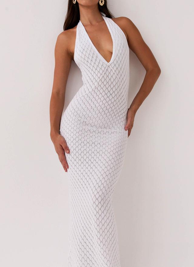 Herald Angels Knit Maxi Dress - White Product Image