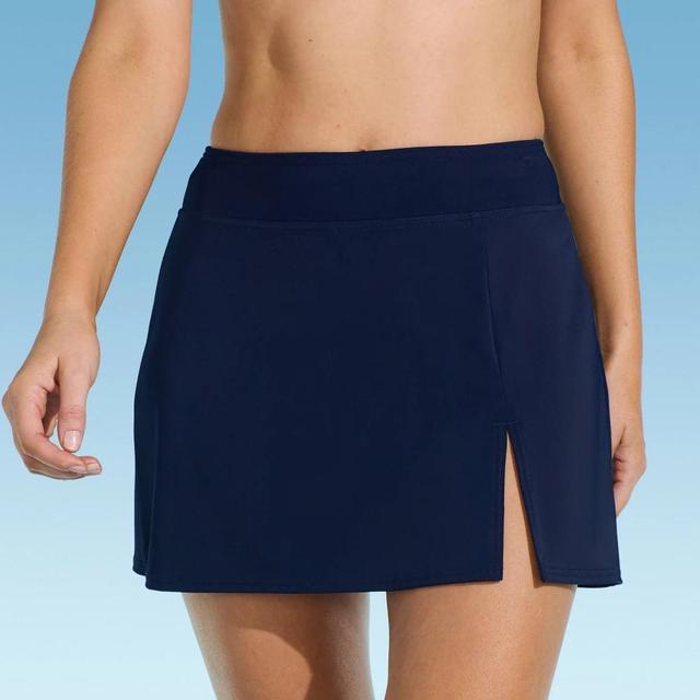 Lands End Womens UPF 50 Tummy Control Swim Skirt - Navy Blue XL Product Image