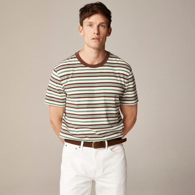 Vintage-wash cotton T-shirt in stripe Product Image