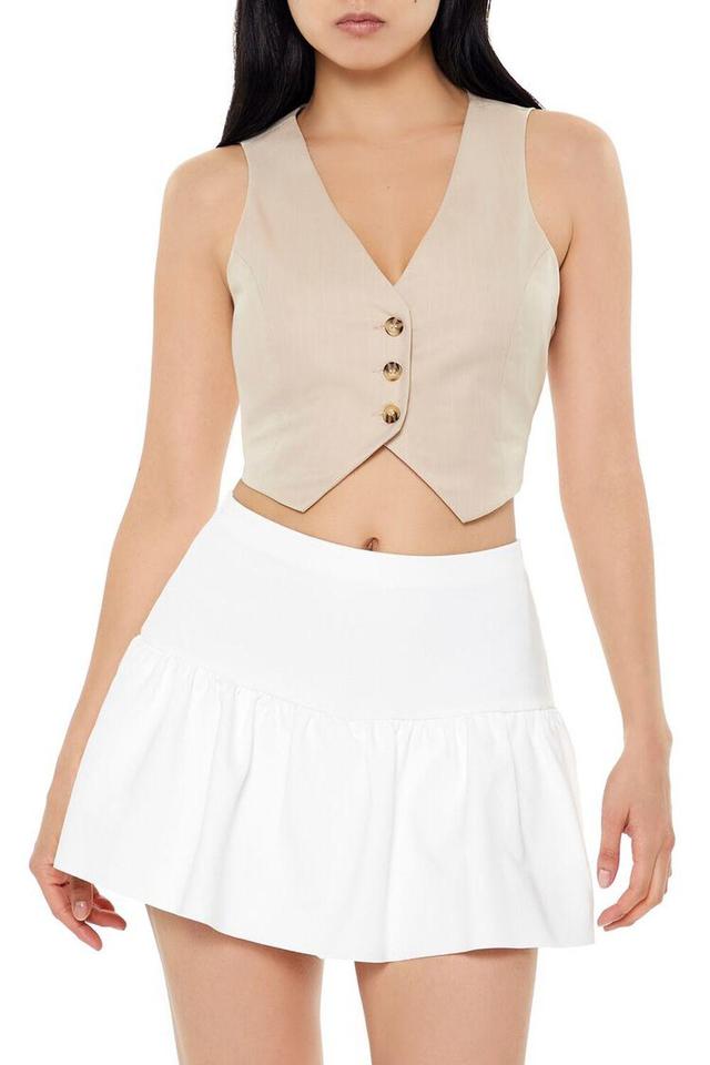 Pinstriped Button-Up Crop Top | Forever 21 Product Image