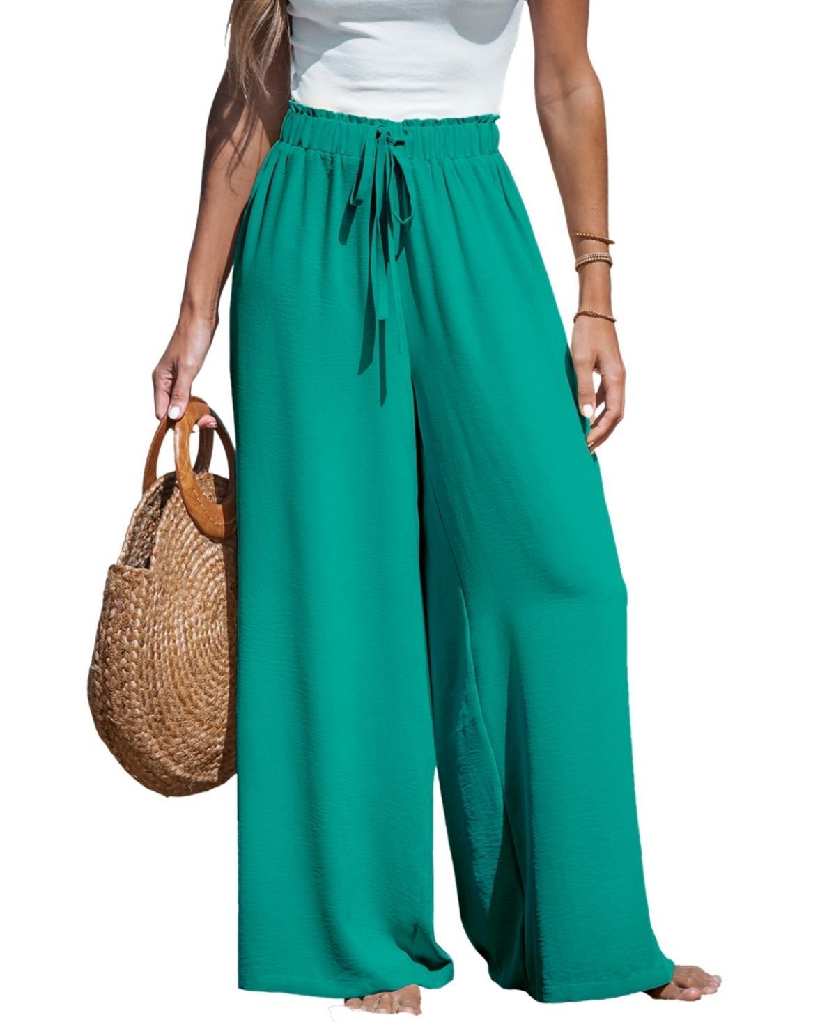 Cupshe Womens Summer Lovin Drawstring Wide-Leg Pants Product Image