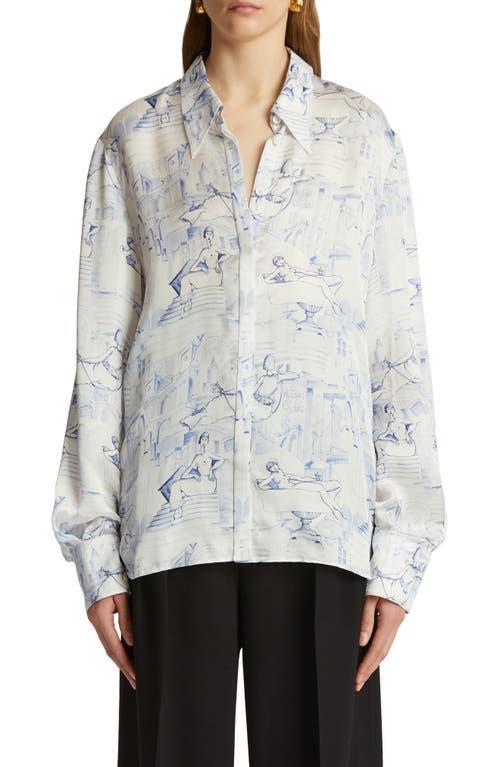 Womens Minta Printed Oversized Shirt Product Image