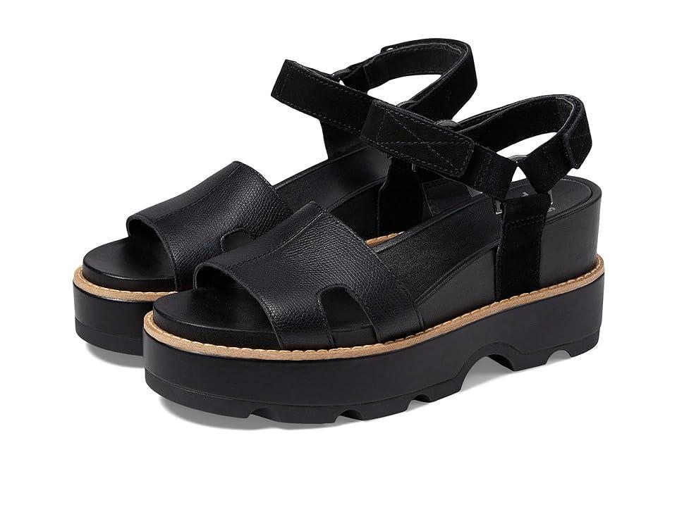 SOREL Joanie IV Ankle Strap Wedge Black) Women's Shoes Product Image