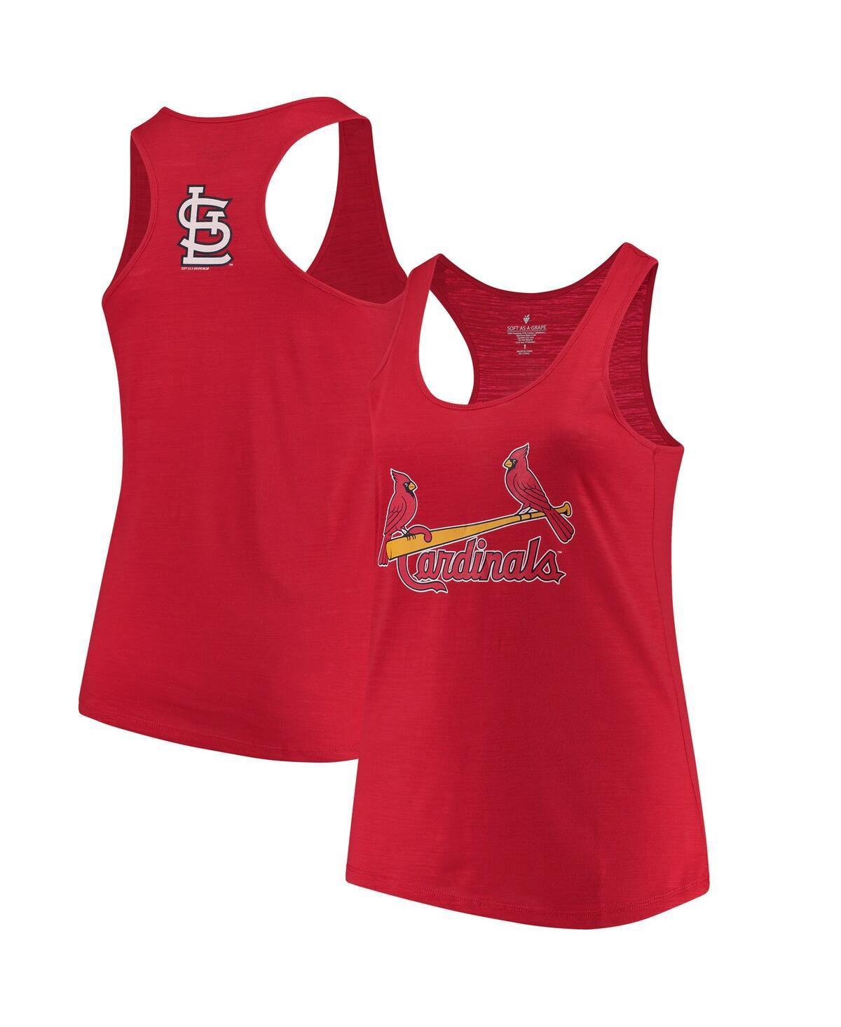 Womens Soft as a Grape St. Louis Cardinals Plus Size Swing for the Fences Racerback Tank Top Product Image