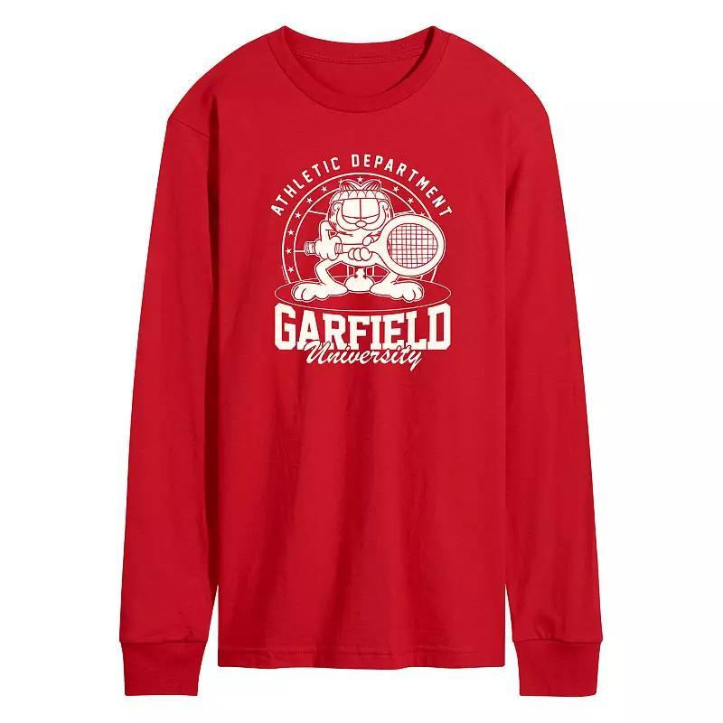 Mens Garfield Tennis Long Sleeve Graphic Tee Product Image