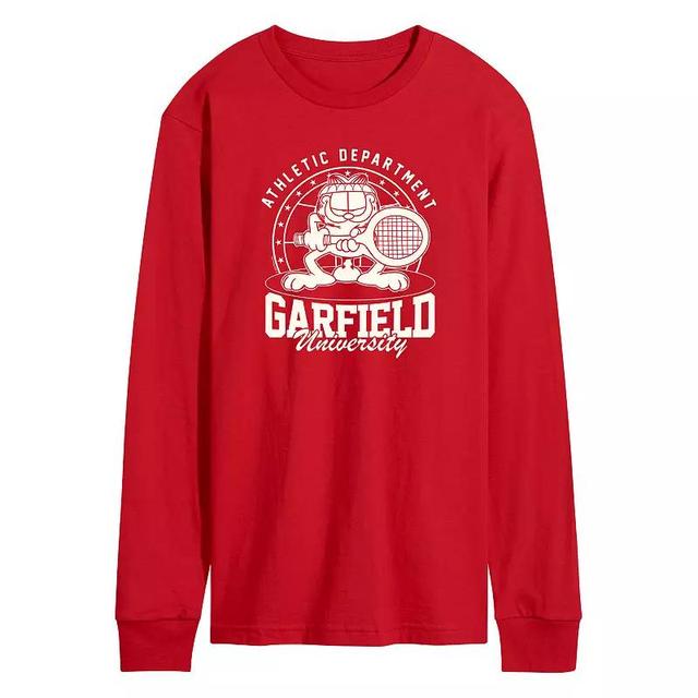 Mens Garfield Tennis Long Sleeve Graphic Tee Blue Product Image