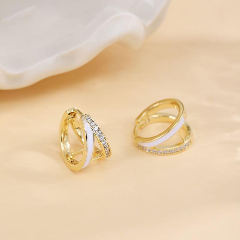 Rhinestone Layered Hoop Earring Product Image