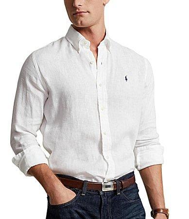 Polo Ralph Lauren Solid Linen Button-Down Shirt Product Image