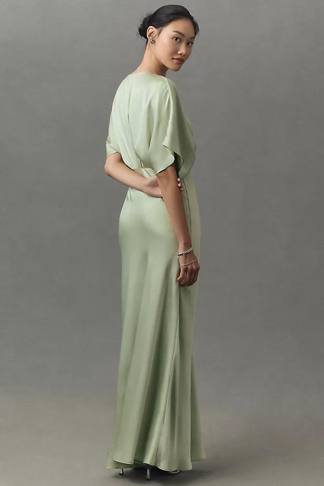 BHLDN Amelia Deep-V Satin Maxi Dress Product Image