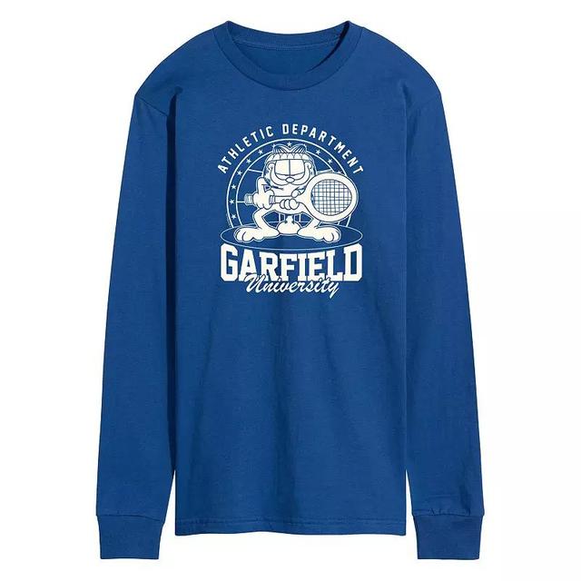 Mens Garfield Tennis Long Sleeve Graphic Tee Blue Product Image