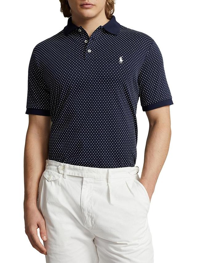 Polo Ralph Lauren Classic Fit Dot Soft Cotton Polo Shirt (Preppy Dot/Refined ) Men's Short Sleeve Knit Product Image